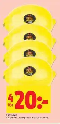 ICA Supermarket Citroner erbjuda