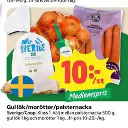 Coop Gul lök/morötter/palsternacka erbjuda
