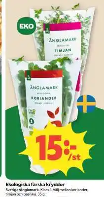 Coop Ekologiska färska kryddor erbjuda