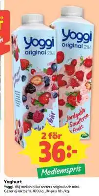 Coop Yoghurt erbjuda