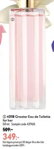 Oriflame Greater Eau de Toilette for her erbjuda