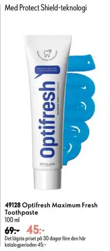 Oriflame Optifresh Maximum Fresh Toothpaste erbjuda