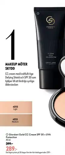 Oriflame Giordani Gold CC Cream SPF 30 + UVA Protection erbjuda