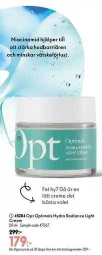 Oriflame Opt Optimals Hydra Radiance Light Cream erbjuda
