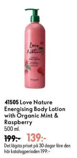 Oriflame Love Nature Energising Body Lotion with Organic Mint & Raspberry erbjuda