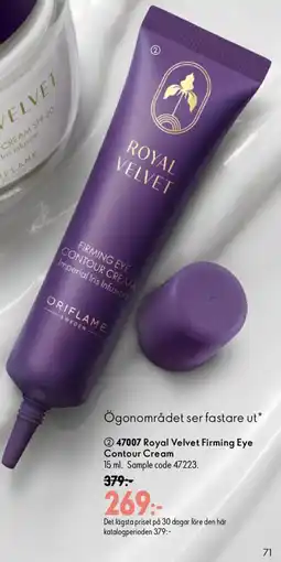 Oriflame Oriflame royal velvet firming eye contour cream erbjuda