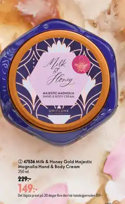 Oriflame Oriflame milk & honey gold majestic magnolia hand & body cream erbjuda