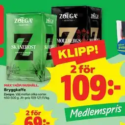 Stora Coop Bryggkaffe, Medlemspris erbjuda
