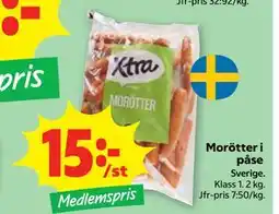Stora Coop Morötter i påse, Medlemspris erbjuda