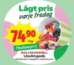 Stora Coop Lösviktsgodis, Medlemspris erbjuda