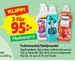 Stora Coop Tvättmedel/Sköljmedel, Medlemspris erbjuda