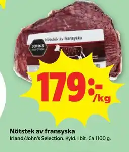 Stora Coop Nötstek av fransyska erbjuda
