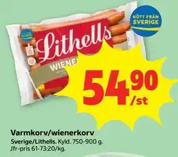 Stora Coop Varmkorv/wienerkorv erbjuda