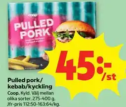 Stora Coop Pulled pork/ kebab/kyckling erbjuda