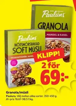 Stora Coop Granola/müsli erbjuda