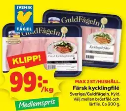 Stora Coop Färsk kycklingfilé, Medlemspris erbjuda