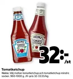 Coop Heinz tomatketchup erbjuda