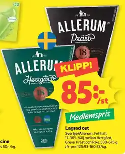 Coop Allerum lagrad ost erbjuda