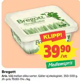 Coop Arla Bregott erbjuda