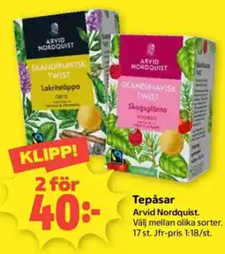 Coop Arvid Nordquist tepåsar erbjuda
