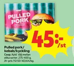 Stora Coop Pulled pork/kebab/kyckling erbjuda