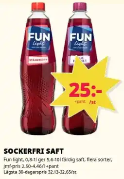 Tempo Fun light sockerfri saft erbjuda