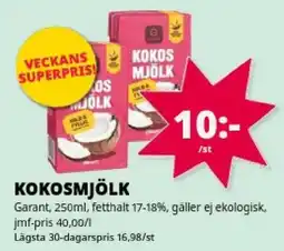 Tempo Garant kokosmjölk erbjuda