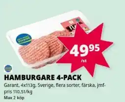 Tempo Hamburgare 4-pack erbjuda