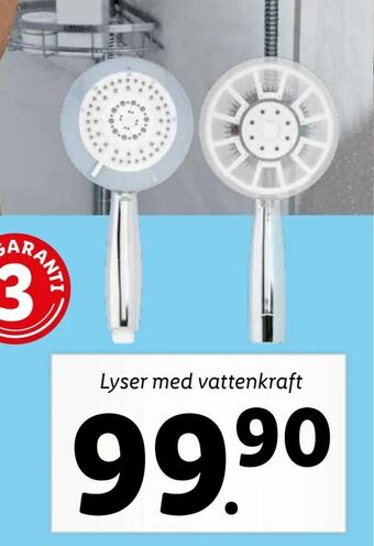 Lidl Duschmunstycke med LED erbjuda