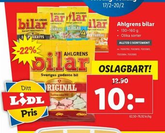 Lidl Ahlgrens bilar erbjuda