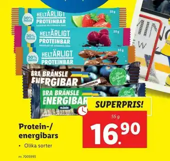 Lidl Protein-/ energibars erbjuda