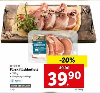 Lidl Färsk fläskkotlett erbjuda
