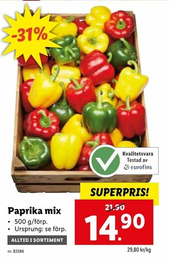 Lidl Paprika mix erbjuda