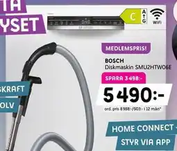 Elon BOSCH Diskmaskin SMU2HTW06E, Medlemspris erbjuda