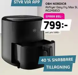 Elon OBH NORDICA Airfryer Easy Fry Max 5l. AG2458SO erbjuda