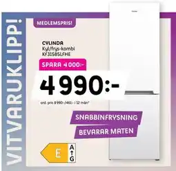 Elon CYLINDA Kyl/frys-kombi KF31585LFHE, Medlemspris erbjuda