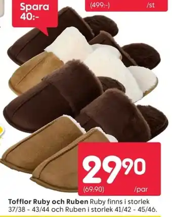 Tofflor ruby och ruben