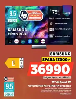 Power Samsung 75" 4K Smart TV erbjuda