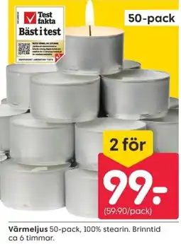 Rusta Värmeljus erbjuda