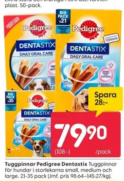 Rusta Pedigree Dentastix erbjuda