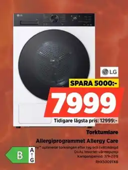 Power LG Torktumlare Allergiprogrammet Allergy Care erbjuda