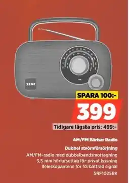 Power Sene AM/FM Bärbar Radio erbjuda