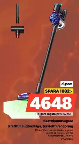 Power Dyson skaftdammsugare erbjuda