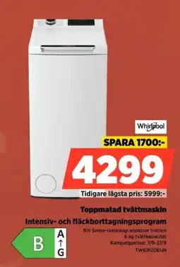 Power Whirlpool toppmatad tvättmaskin erbjuda