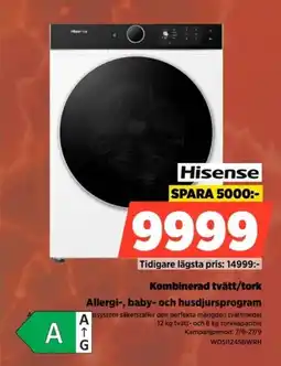 Power Hisense kombinerad tvätt/tork erbjuda