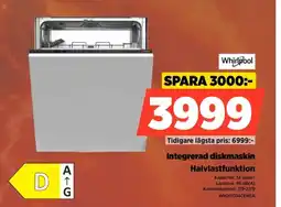 Power Whirlpool integrerad diskmaskin erbjuda
