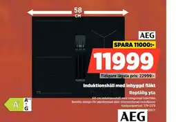 Power Aeg induktionshäll med inbyggd fläkt erbjuda