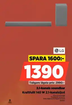 Power LG 2.1-kanals soundbar erbjuda