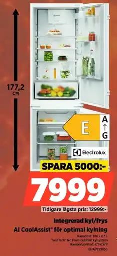 Power Electrolux integrerad kyl/frys erbjuda