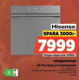 Power Hisense inbyggnadsugn air fry-korg och pizzaspade erbjuda